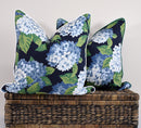 Hydrangea Garden- Navy pillow cover