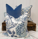 Delft Blue Plush Velvet Cushion Cover Blue Velvet Pillow Case Plain Velvet Decorative Pillows Hampton style Coastal home Beach Decor