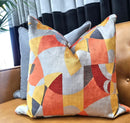 Picasso velvet pillow cover, colour spice, modern geometric velvet, abstract pattern, mid-century modern