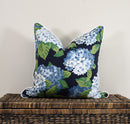 Hydrangea Garden- Navy pillow cover