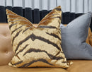 Gold Tiger velvet pillow cover, Designer velvet decorative pillow, luxury velvet cushion